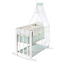 Bela obposteljna zibelka z nastavljivo višino 90x45 cm Woodland Buddies – Roba