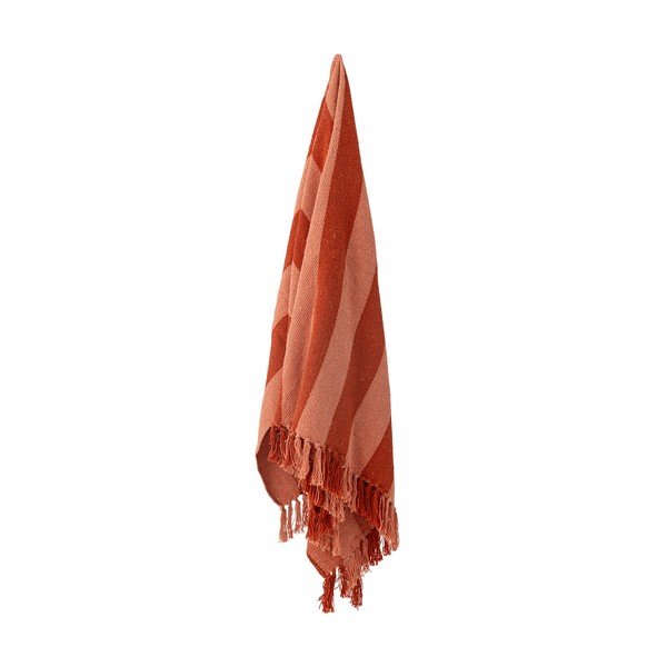 Rdeča odeja iz recikliranega bombaža za pred TV 160x130 cm Frello – Bloomingville-image-3