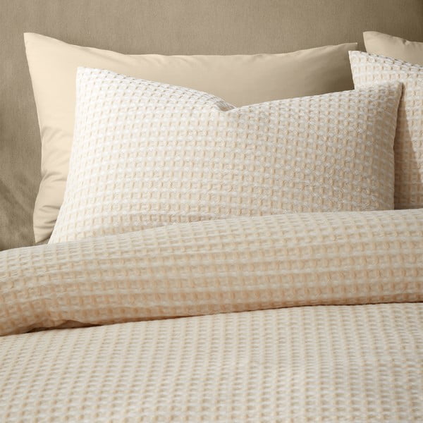 Bež posteljnina za zakonsko posteljo 200x200 cm Muscat Waffle – Pineapple Elephant-image-3