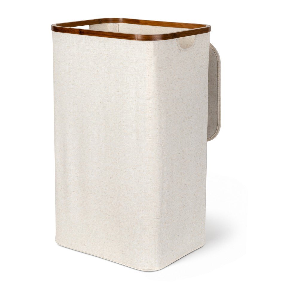 Kremno bel tekstilni koš za perilo Bamboo/Linen