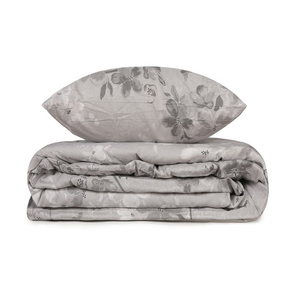 Siva enojna posteljnina iz renforce bombaža 140x200 cm Elena – Mijolnir