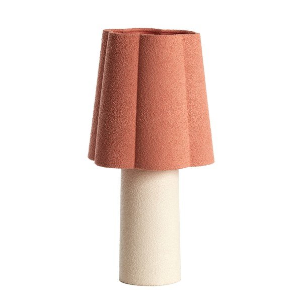Rožnato-oranžna/kremno bela namizna svetilka s tekstilnim senčilom (višina 50 cm) Musaby – Light & Living