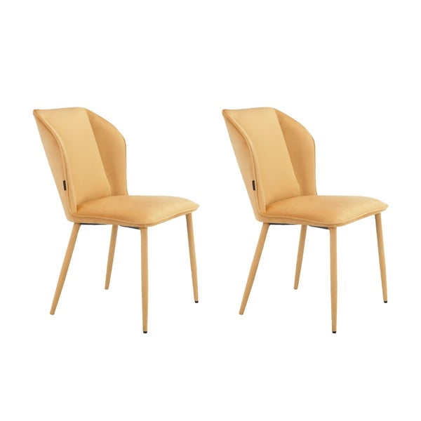 Rumeni žametni jedilni stoli v kompletu 2 ks Wilma – Støraa-image-4