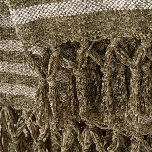Zelena žametna odeja 130x170 cm Stripe Chenille – Catherine Lansfield-image-1