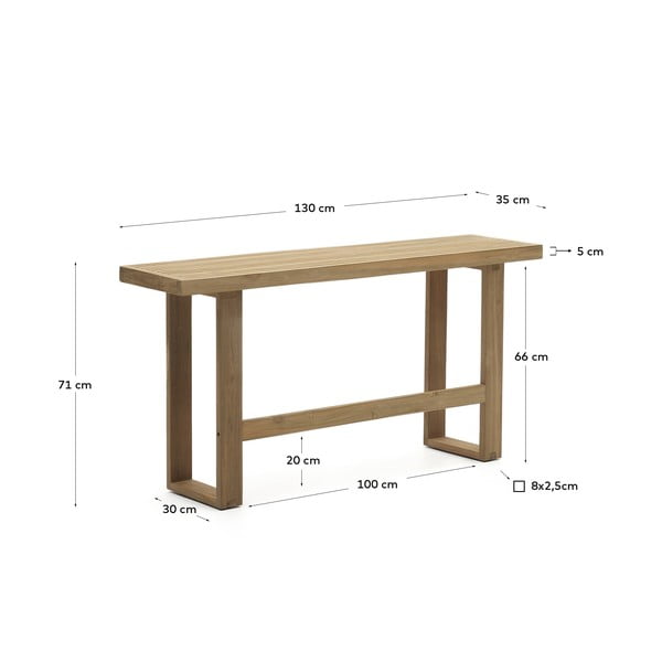 Vrtna klop iz masivnega lesa v naravni barvi Canadell – Kave Home-image-4