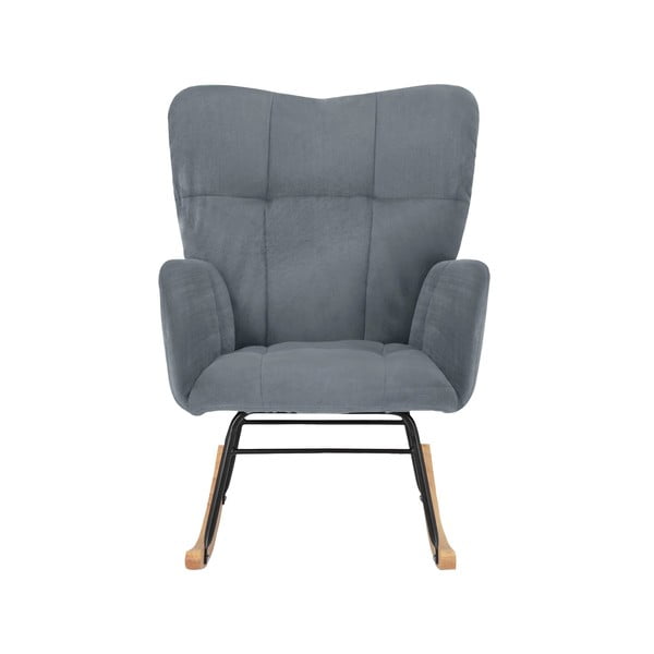Siv žameten gugalni fotelj Elza – Støraa-image-1