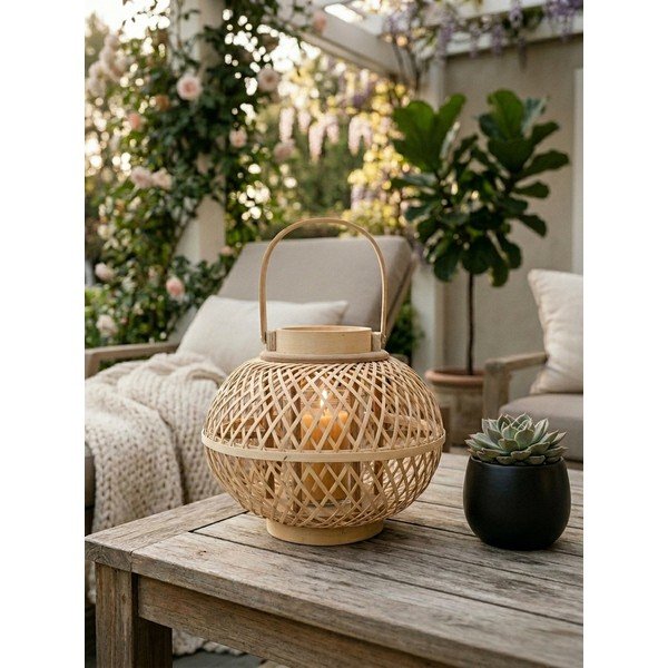 Lanterna iz bambusa (višina 24 cm) – Ego Dekor-image-1