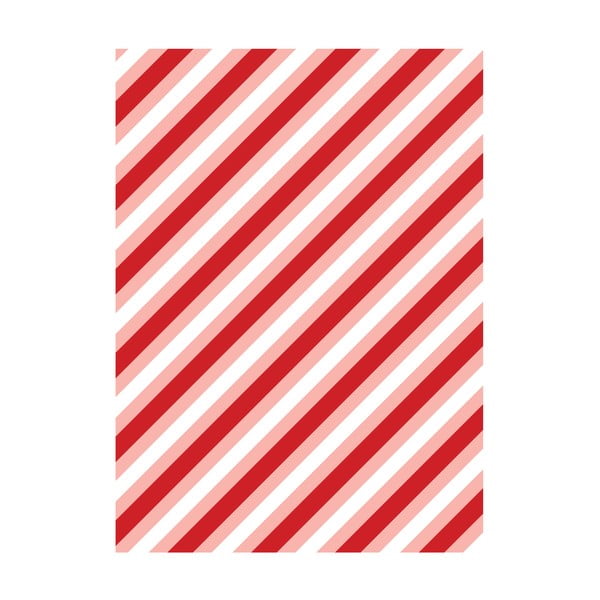 5 listov rdeče-belega ovojnega papirja eleanor stuart Candy Stripes, 50 x 70 cm