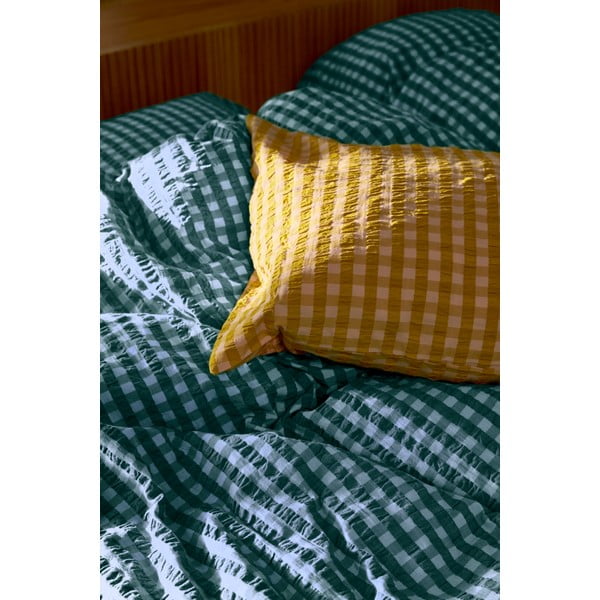 Zelena/modra enojna posteljnina iz krepa 140x200 cm Bæk&Bølge – JUNA-image-4