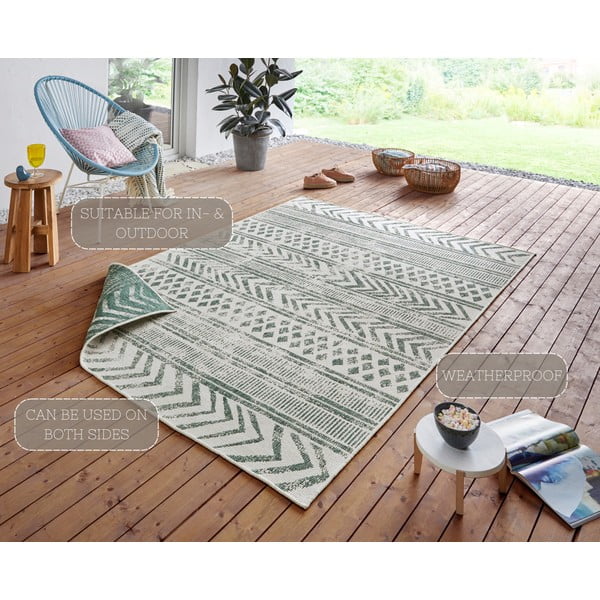Zeleno-krem zunanja preproga NORTHRUGS Biri, 200 x 290 cm-image-4