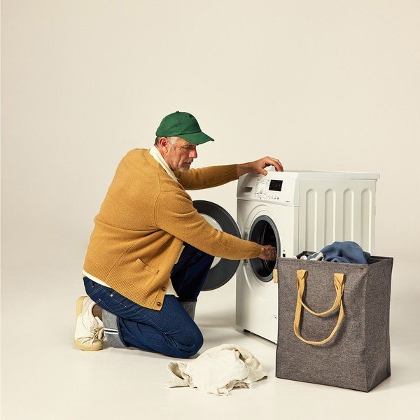 Siv tekstilni koš za perilo 53 l Laundry Hub Tweed – Rolser-image-3