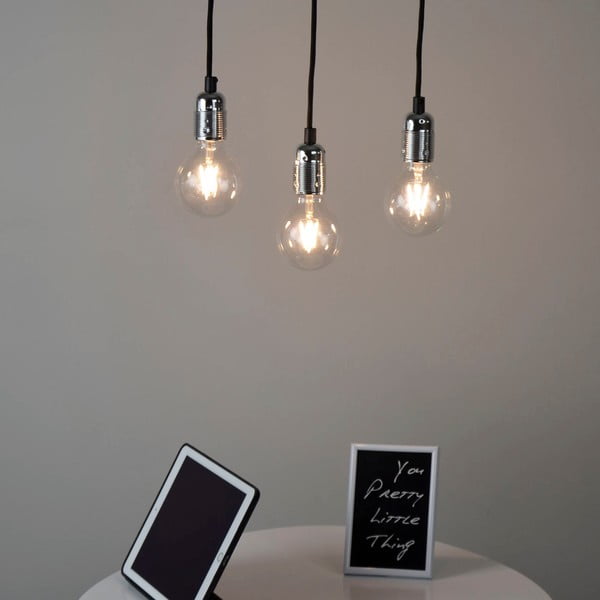 Črna dvojna viseča svetilka z detajli v srebrni barvi Sotto Luce Uno-image-2