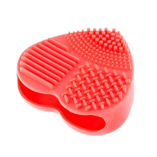 InnovaGoods Srce Ročni silikonski čistilec kozmetičnih čopičev