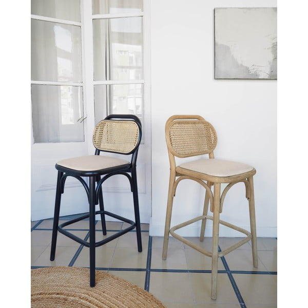 Barski stol iz masivnega hrasta v naravni barvi (višina sedeža 65 cm) Doriane – Kave Home-image-3