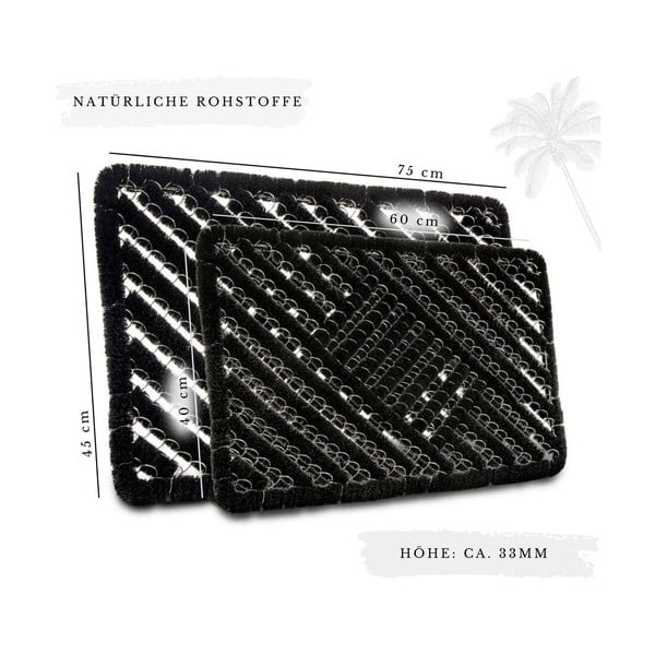 Predpražnik iz kokosovih vlaken 45x75 cm Coco Black – Hanse Home-image-4