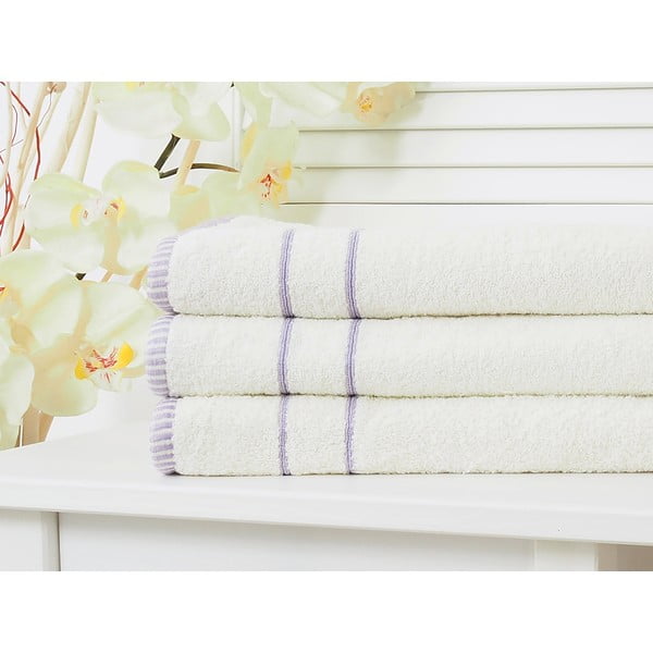 Svetlo vijolična/kremno bela brisača 65x130 cm – B.E.S.-image-1