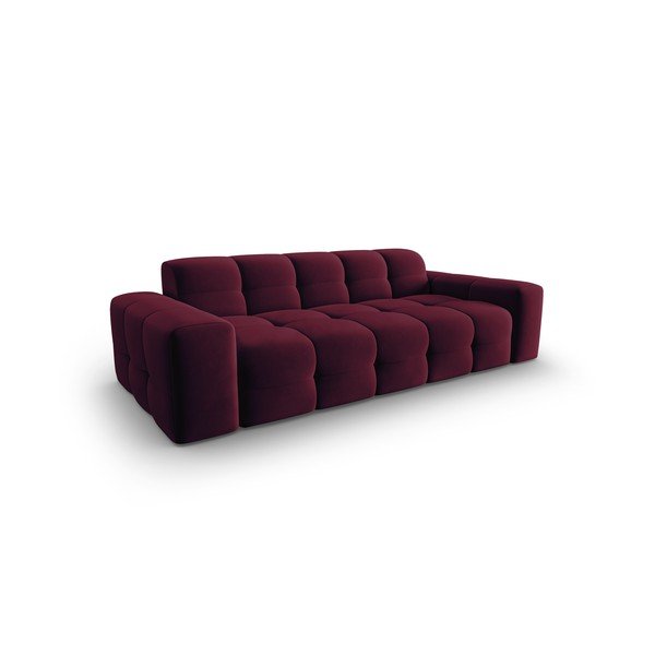 Bordo rdeč žametni kavč 222 cm Kendal - Micadoni Home-image-3