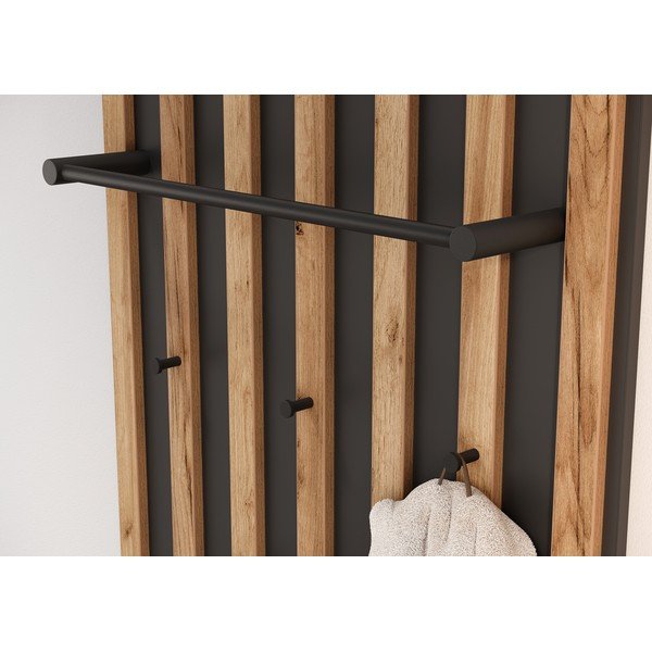 Antracitno siv/naraven garderobni panel v hrastovem dekorju 64x148x14 cm Renell – Germania-image-3