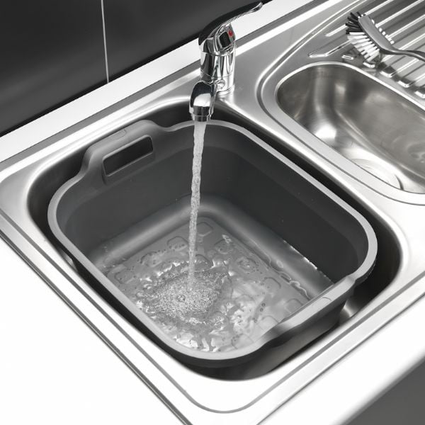 Sivo plastično vedro z dvema ročajema Addis, 39 x 32 x 14 cm-image-1