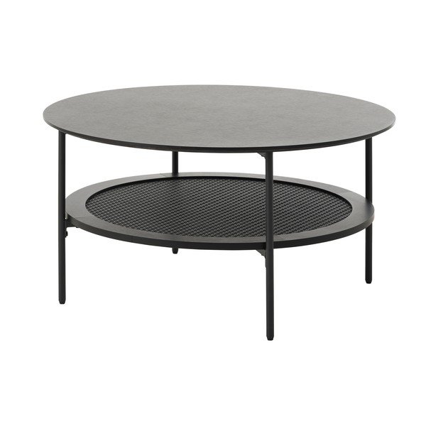 Črna okrogla klubska mizica ø 80 cm Pensacola – Unique Furniture