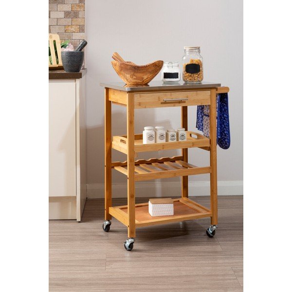 Bambusov servirni voziček na kolesih 41x58 cm Harlow – Premier Housewares-image-1