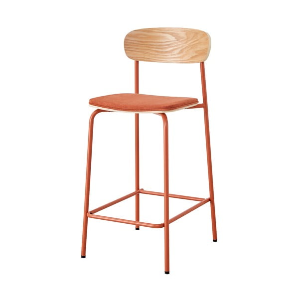 Rdeči/naravni barski stoli v kompletu 2 ks (višina sedeža 66 cm) Adriana – Marckeric-image-2