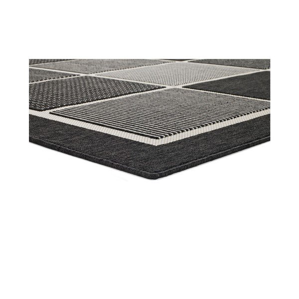 Črno-siva zunanja preproga Universal Nicol Squares, 120 x 170 cm-image-1