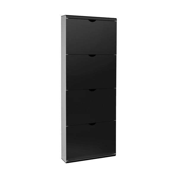 Črna kovinska preklopna omarica za čevlje 51x138x16 cm – Household Pleasure