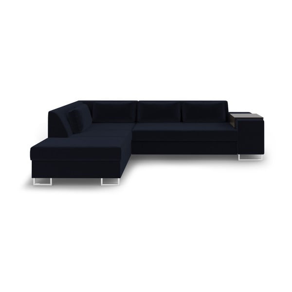 Temno modra kavč postelja Cosmopolitan Design San Antonio, levi kot