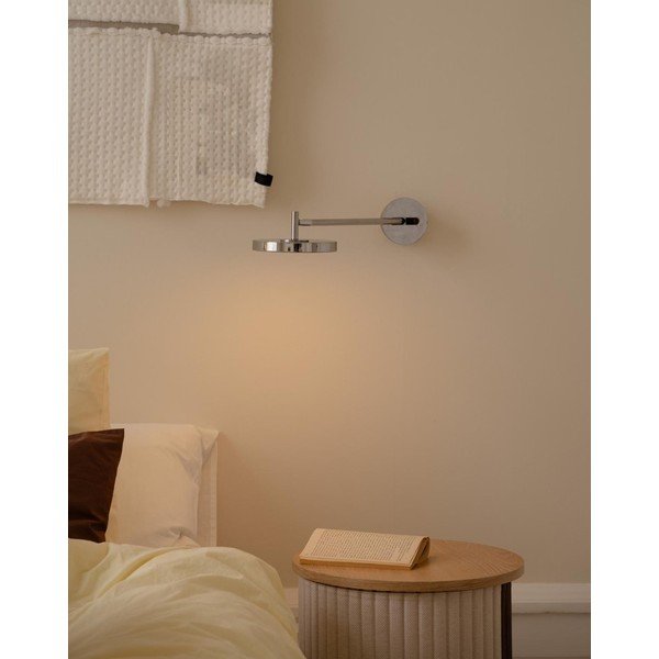 LED zatemnitvena stenska svetilka z upogljivo konstrukcijo z vtikačem v sijajno srebrni barvi ø 15 cm Asteria Wall Long – UMAGE-image-3