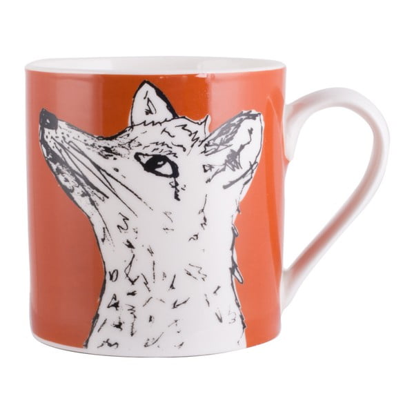 Oranžni porcelanski vrč Creative Tops Wild Fox, 300 ml