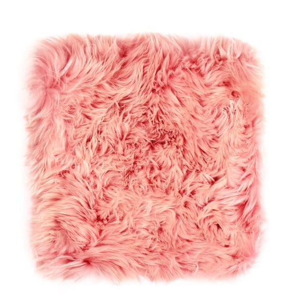 Rožnata sedežna blazina iz ovčje kože Royal Dream Zealand, 40 x 40 cm