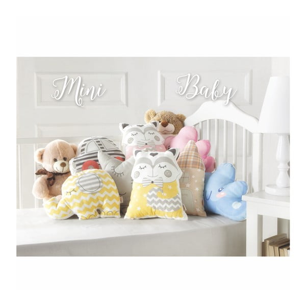 Siv otroški vzglavnik iz mešanice bombaža Mike & Co. NEW YORK Pillow Toy Smart Cat, 23 x 33 cm-image-2