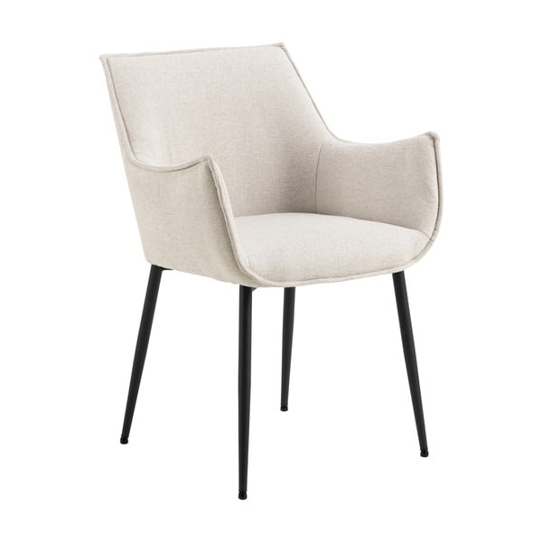 Kremno bel oblazinjen jedilni stol Bonita – Actona