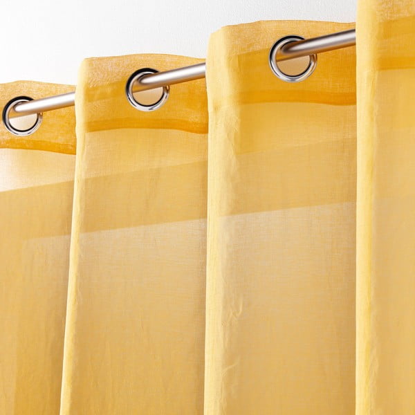 Rumena prosojna zavesa 140x280 cm Telma – douceur d'intérieur-image-1