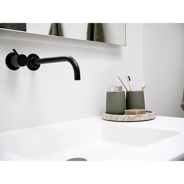 Zelena porcelanska skodelica za zobne ščetke Nova - Zone-image-1