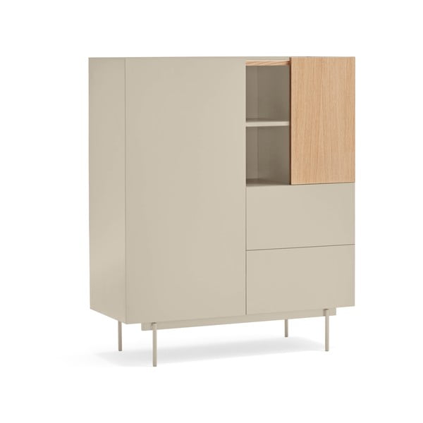 Bež/naravna visoka komoda v hrastovem dekorju 100x120 cm Otto – Teulat-image-1