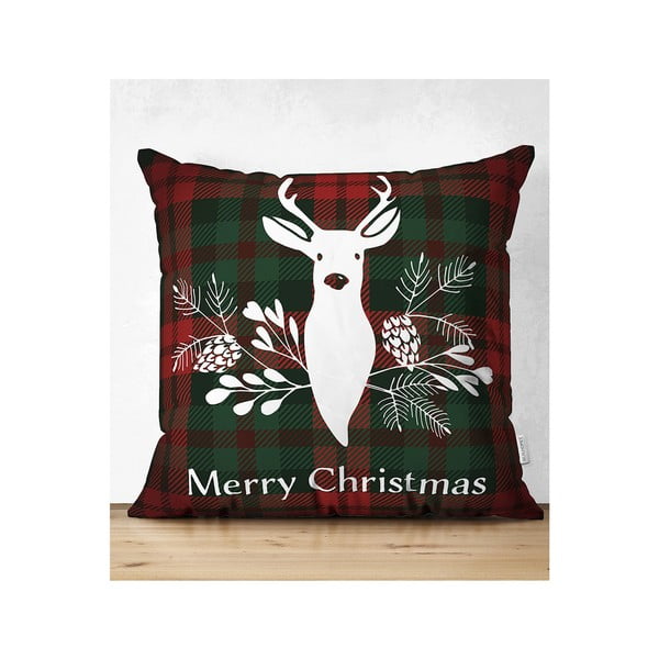 4 božične prevleke za okrasne blazine in namizni tekač Minimalist Cushion Covers Tartan Christmas-image-4