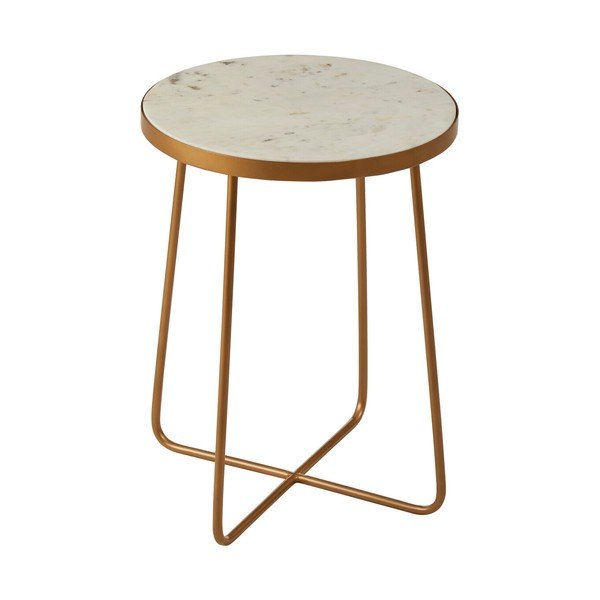 Okrogla stranska mizica z marmorno mizno ploščo ø 36 cm Shalimar – Premier Housewares