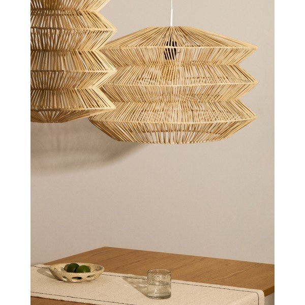 Viseča svetilka v naravni barvi s senčilom iz ratana Dakit – Kave Home-image-3