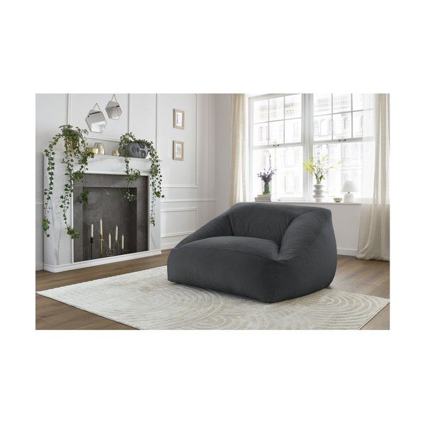 Temno siva vreča za sedenje iz umetnega krzna Lilibet – Bobochic Paris-image-1