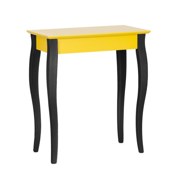 Rumena konzolna mizica s črnimi nogami Ragaba Lilo, širina 65 cm