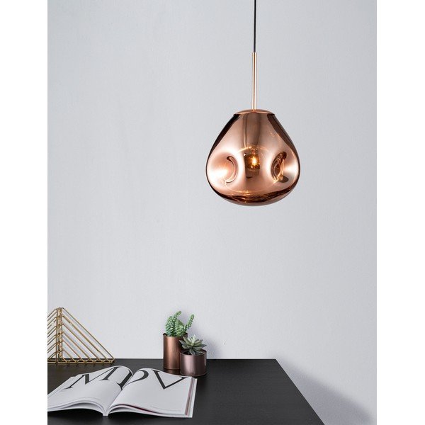 Steklena viseča svetilka v rožnato zlati ø 25 cm Lava – Nova Luce-image-1