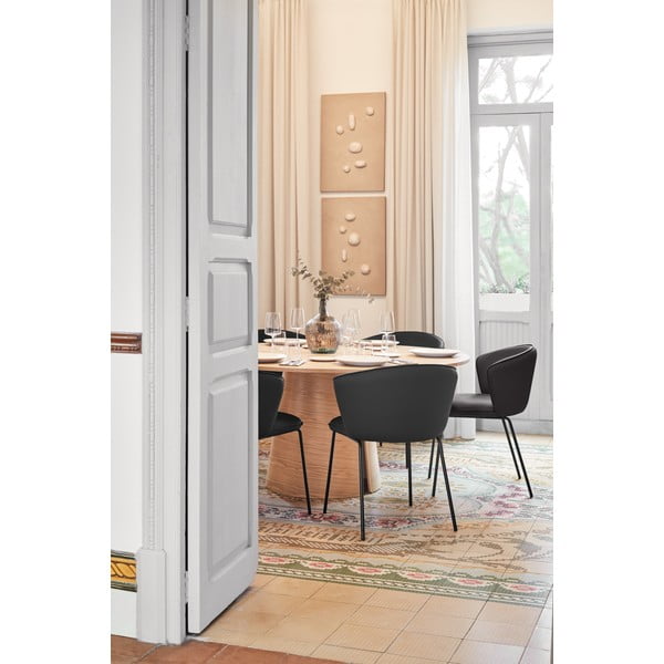 Črni oblazinjeni jedilni stoli v kompletu 2 ks Add – Teulat-image-2