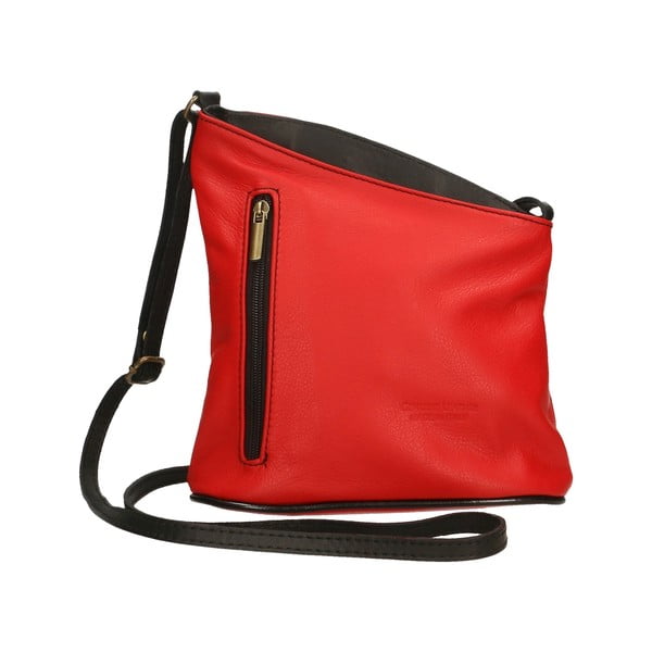 Rdeče-črna usnjena torbica Chicca Borse Garturo