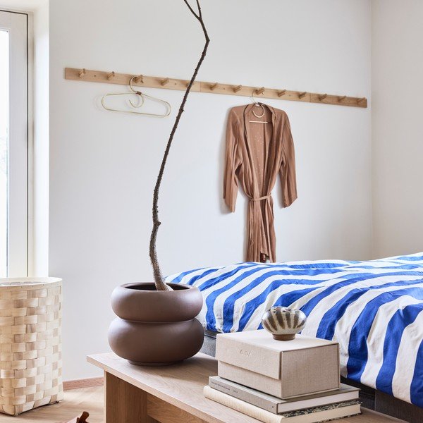 Bela/modra enojna bombažna posteljnina 140x200 cm Shima – OYOY Living Design-image-1