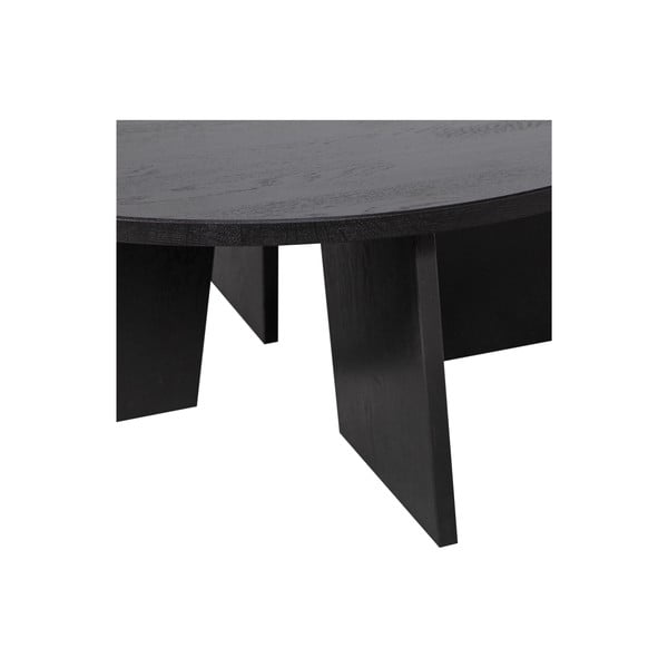 Črna okrogla klubska mizica ø 90 cm Fries – WOOOD-image-3