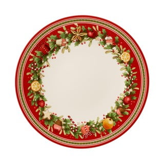 Rdeče-bel porcelanast božični krožnik Winter Bakery Delight Villeroy&Boch, ø 27 cm