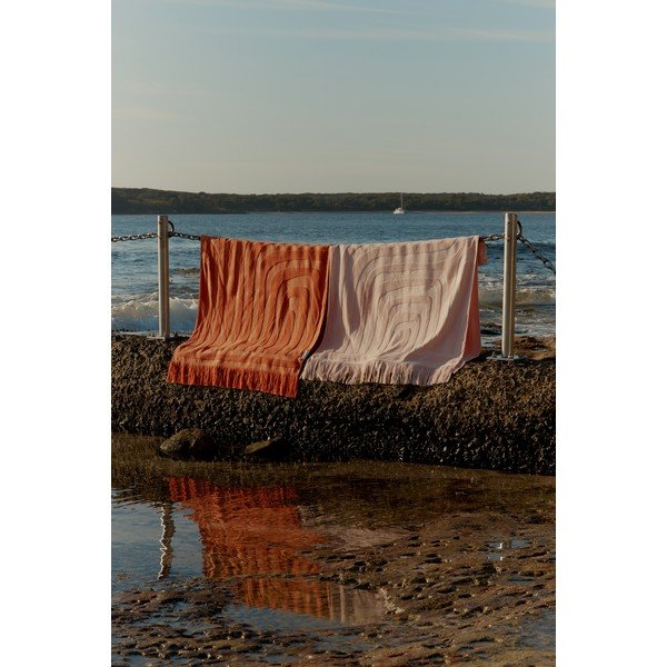 Terakota oranžna bombažna brisača za plažo Sunnylife Luxe, 160 x 90 cm-image-1