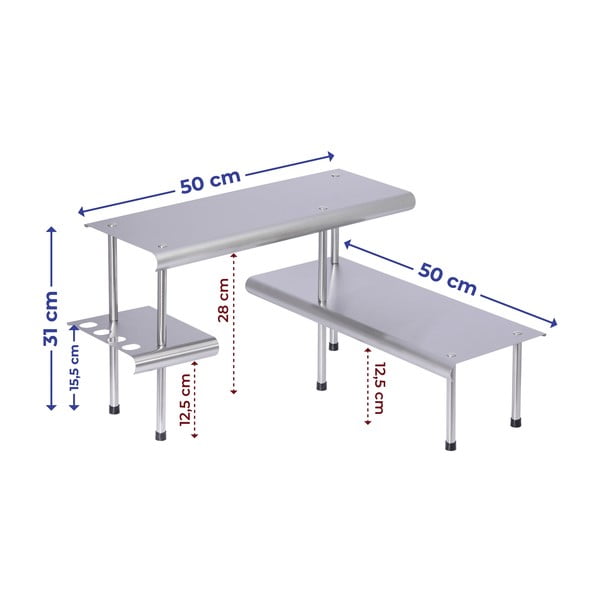 Dodatna polica iz nerjavečega jekla Massivo - Maximex-image-3
